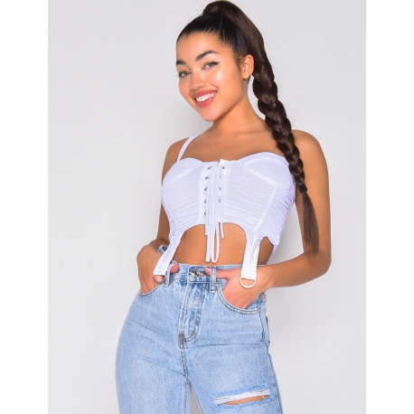 Crop-top à laçage