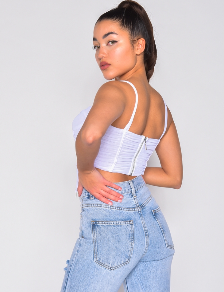 Lace up crop tops hotsell