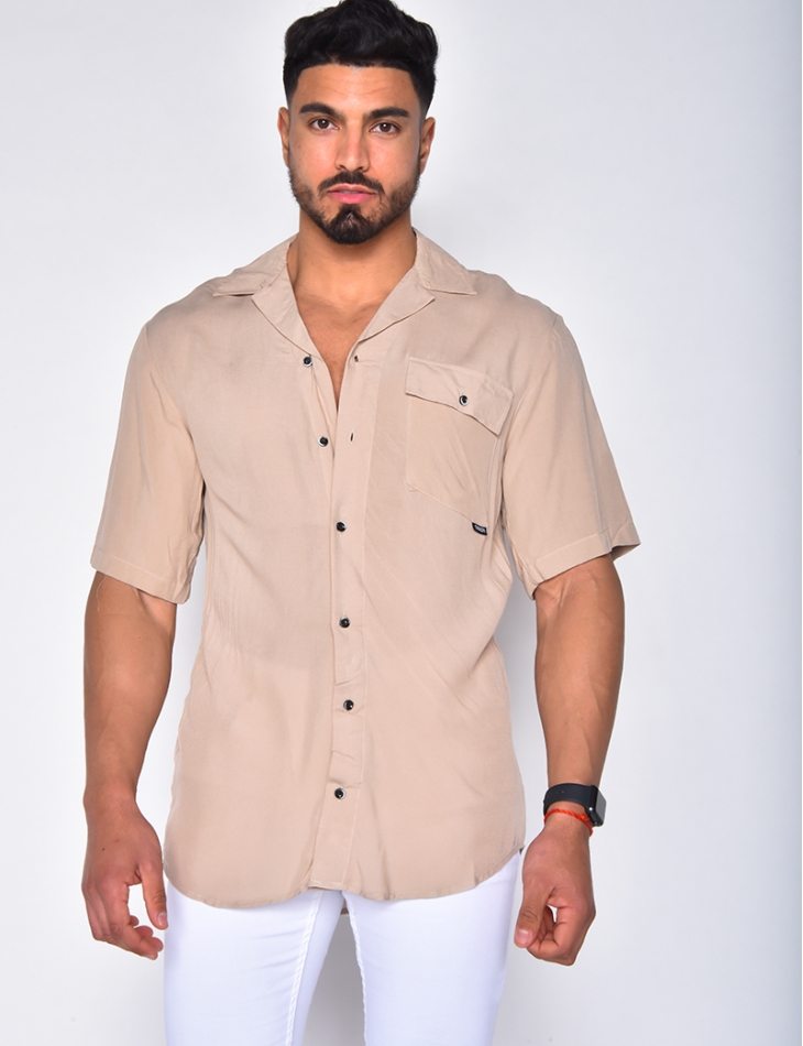 Chemise homme bouton bi-color