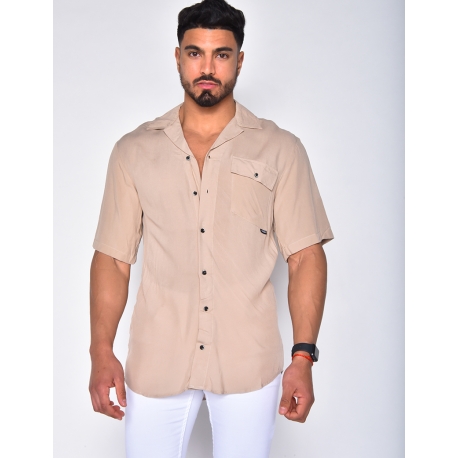 Chemise homme bouton bi-color