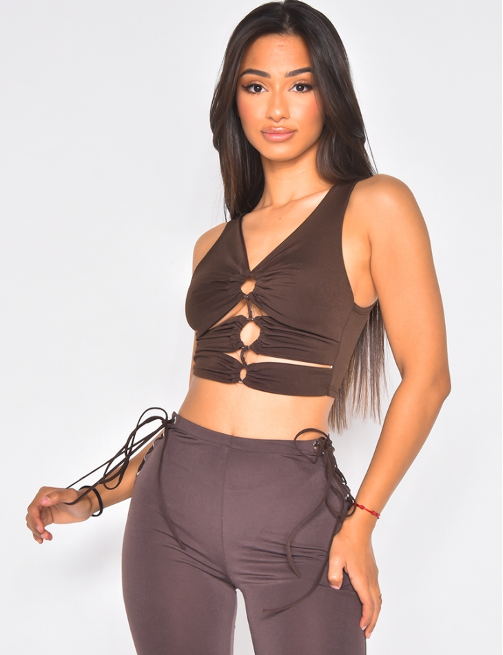 Crop top with ring best sale