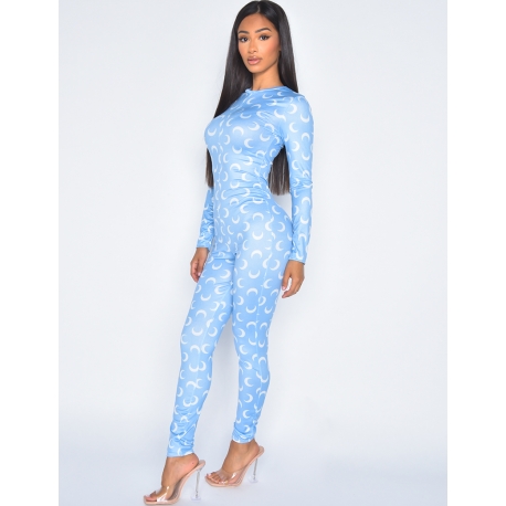 Bodycon Jumpsuit with moon pattern