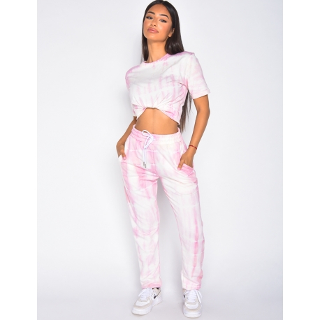 Ensemble jogging tie fashion and dye femme