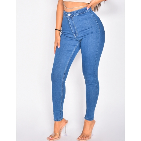 Jeans slim taille haute