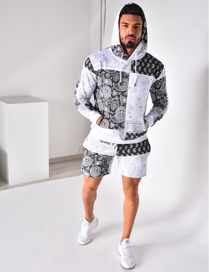 Ensemble sweat et short motif bandana