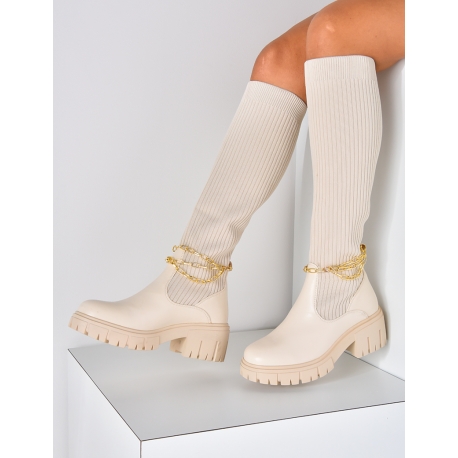 Bottes chaussettes avec petite chaîne