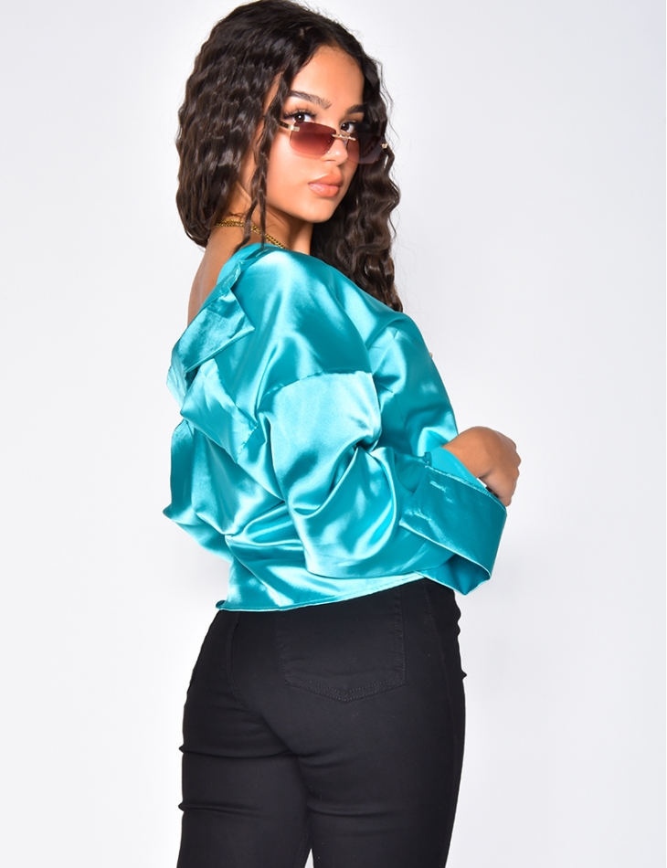 Fashion blouse femme satin