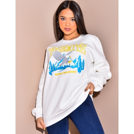 Sweat oversize Yosemite bleu vieilli