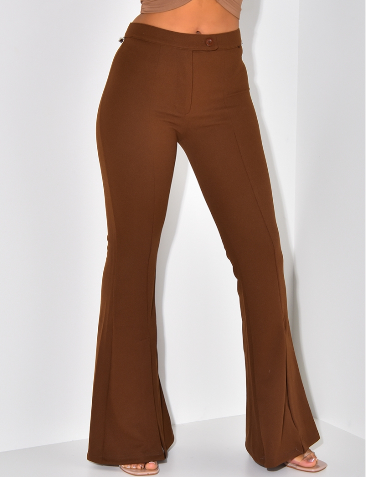 Pantalon de tailleur patte d'eph fendu