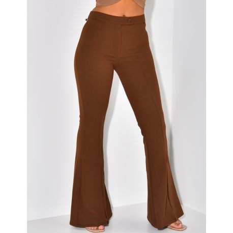 Pantalon de tailleur patte d'eph fendu