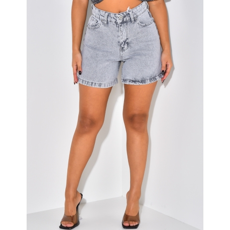 Short en jeans taille haute