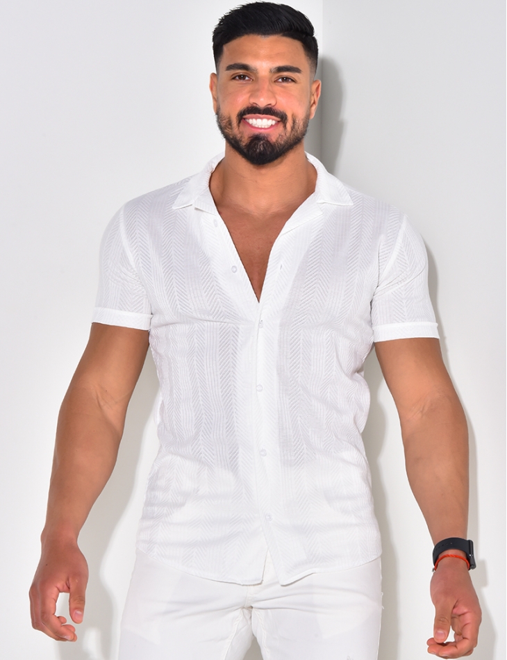 Chemise manches courtes texturé