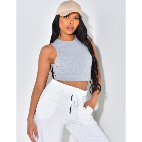 Geripptes Crop Top