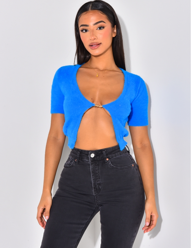 Crop-top tout doux décolleté