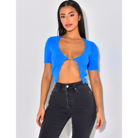 Crop-top tout doux décolleté