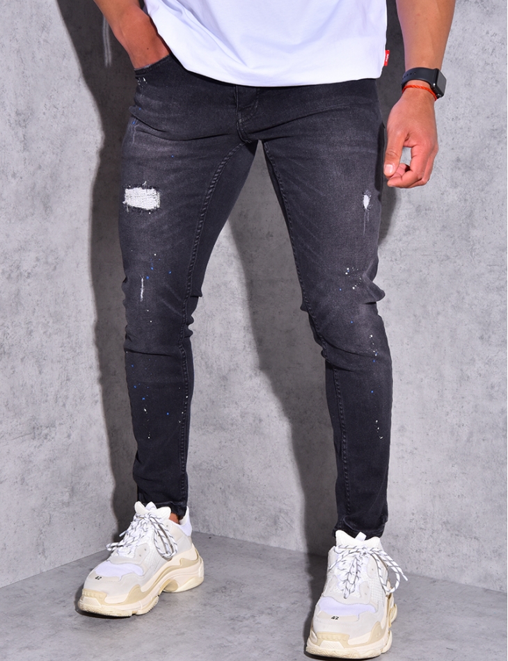 Jeans im Paint Splatter Design