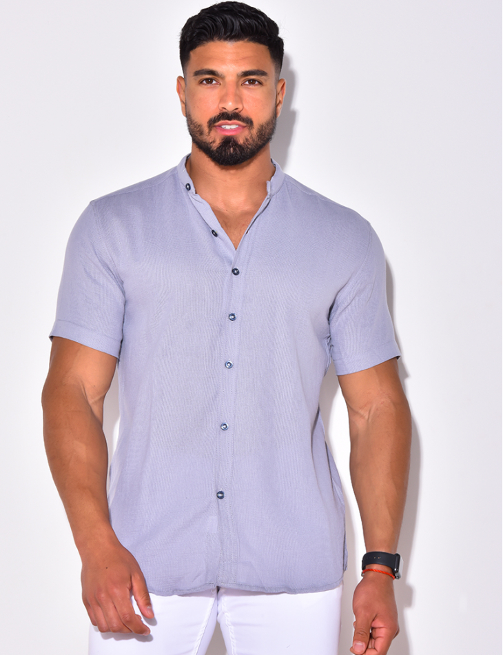 Chemise manches courtes à petit col