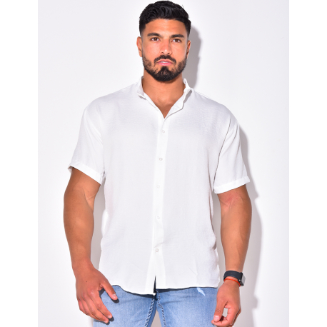 Chemise fine manche courtes à petit col