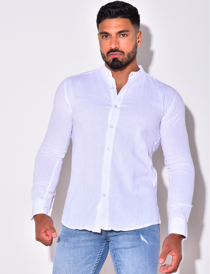 Chemise manche longues à petit col