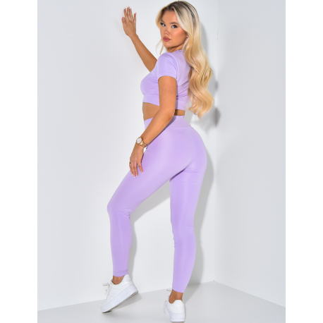 Ensemble legging et crop-top court manche courte