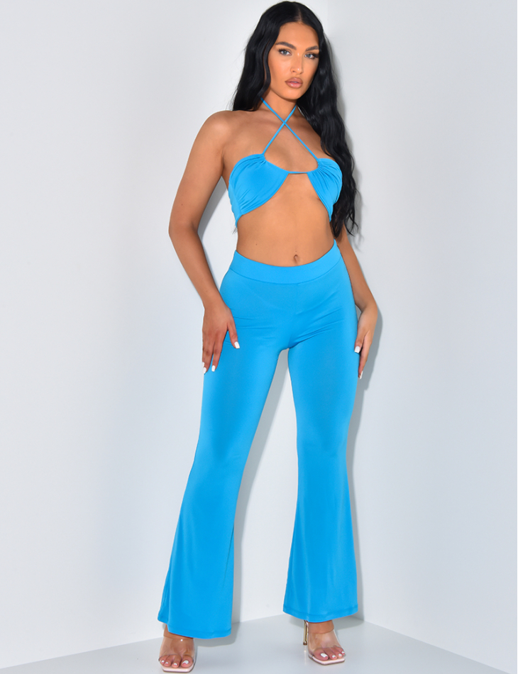 Ensemble crop top pantalon sale