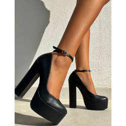 Faux Leather Platform Heels