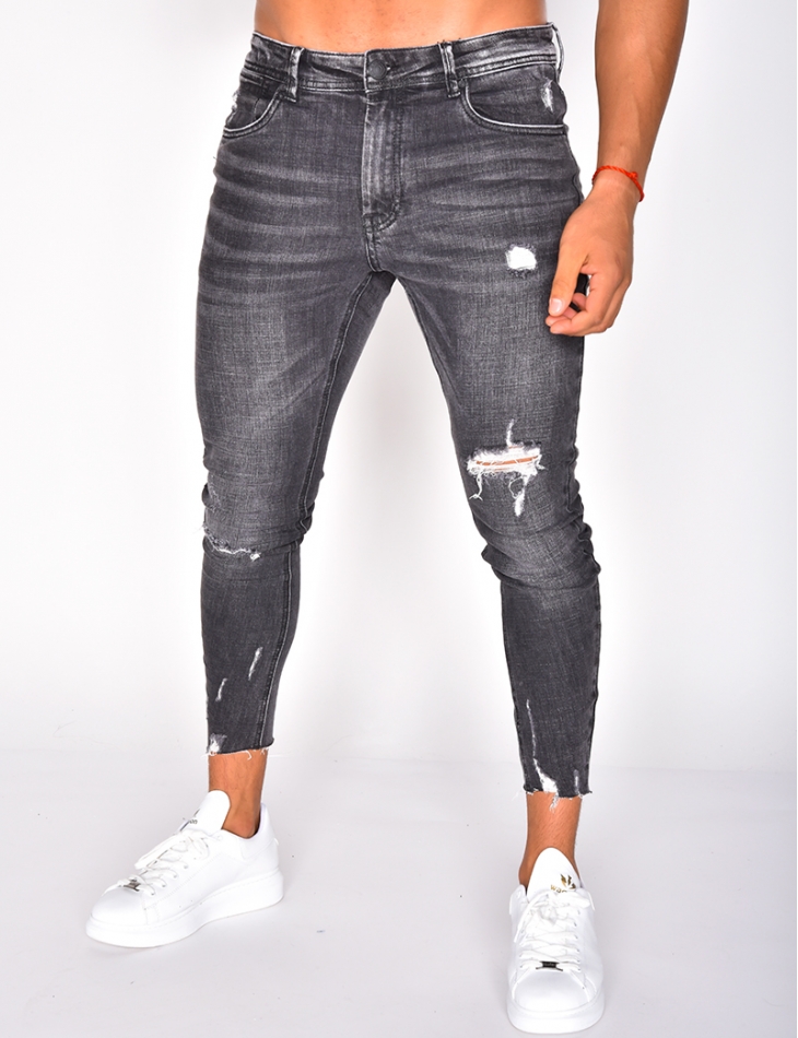 Jeans délavé destroy