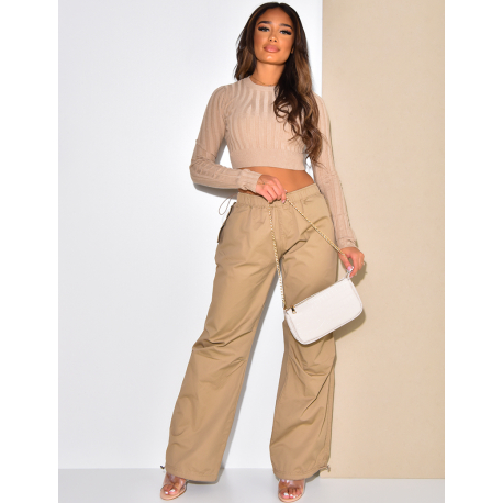 Pantalon large effet cargo