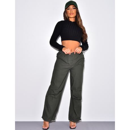 Pantalon large effet cargo