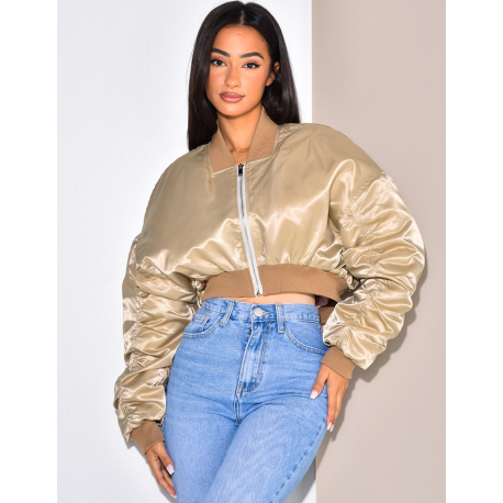 Bombers court en satin