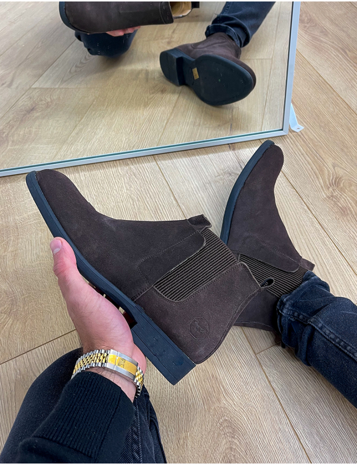 Chelsea boots en daim à élastique