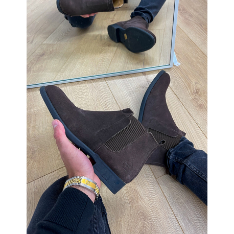 Chelsea boots en daim à élastique