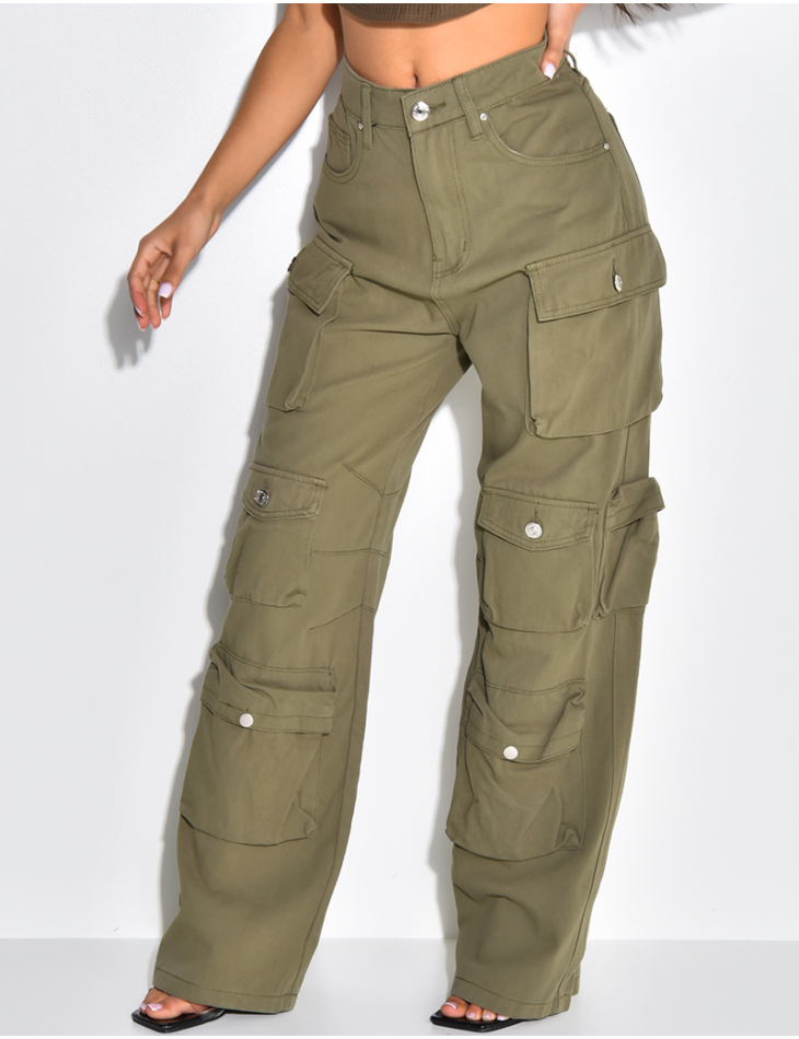 Jeans cargo multi poches