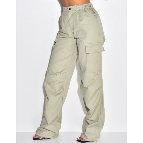 Pantalon cargo avec élastique