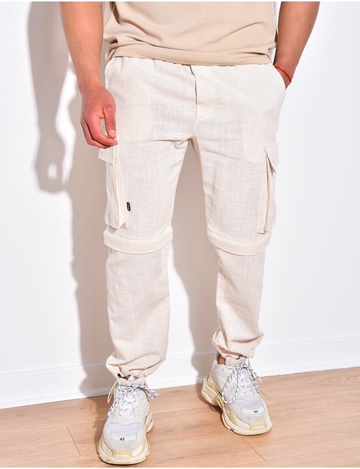 Pantalon cargo à zip