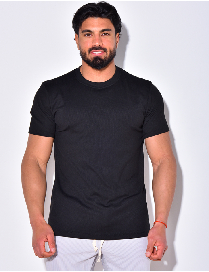 T-shirt homme côtelé