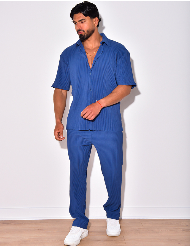 Ensemble chemise et pantalon plissée