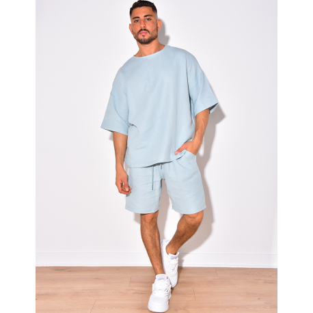 Ensemble short et t-shirt fin oversize