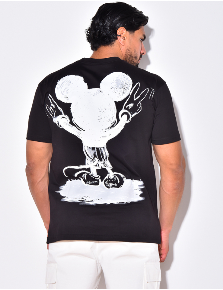 T-shirt "usual suspect" Mickey dans le dos