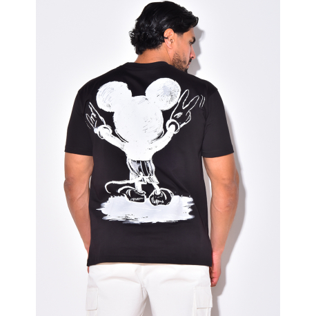 T-shirt "usual suspect" Mickey dans le dos