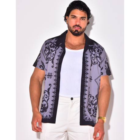 Chemise manches courtes à motifs baroque