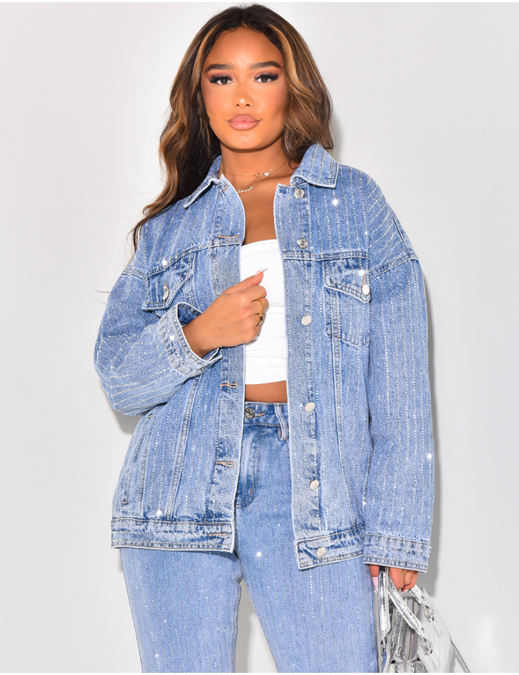 Veste oversize jean sale