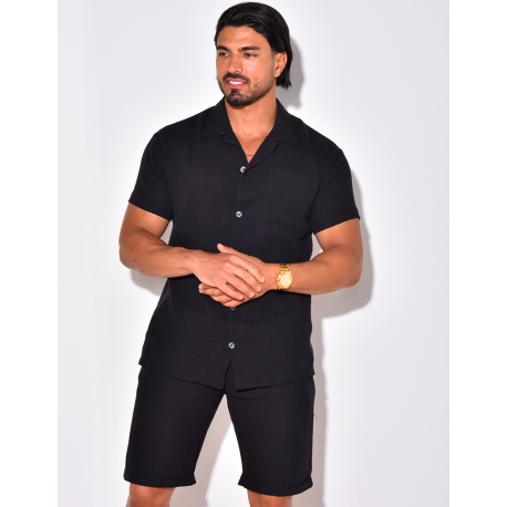 Ensemble short et chemise en lin