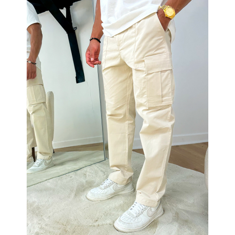 Pantalon beige cargo