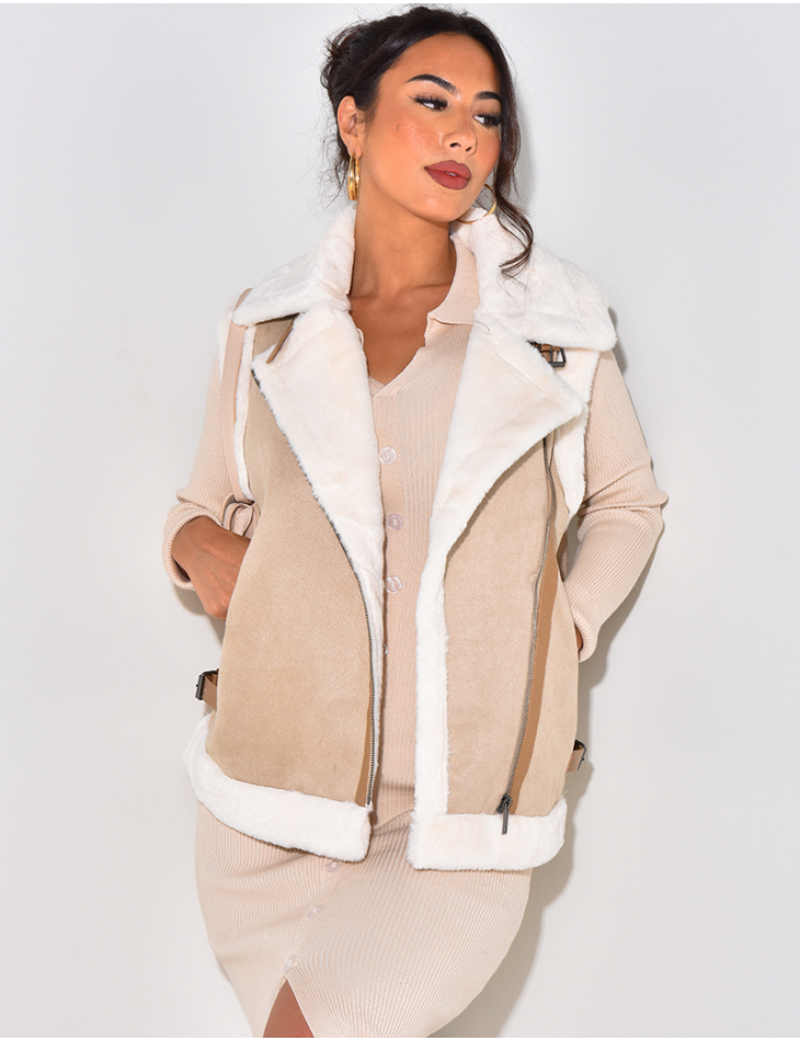 Veste sans manche beige sale