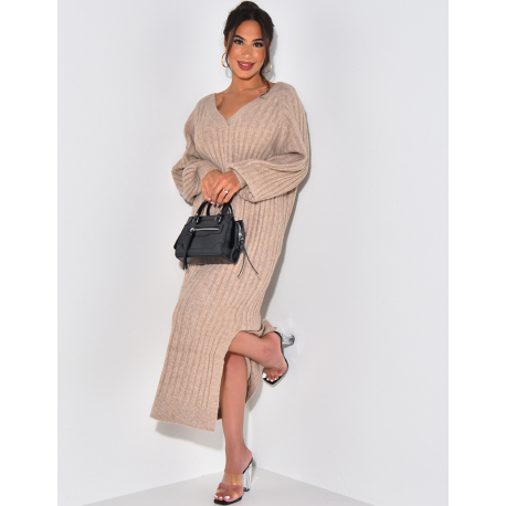 Robe pull en laine longue & ample