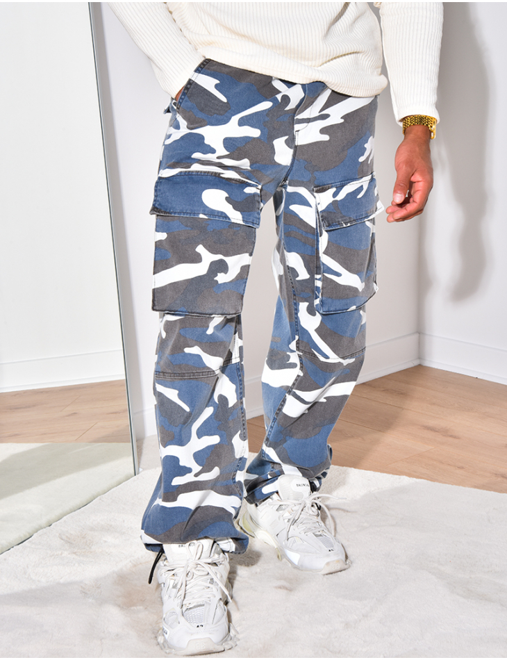 Pantalon à poches camouflage