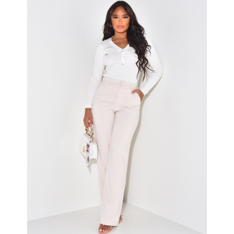 Pantalon de tailleur coupe droite