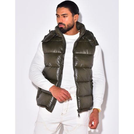 Sleeveless down jacket with hood