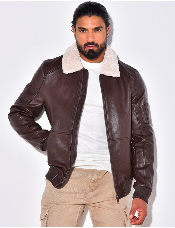 Blouson col en fourrure